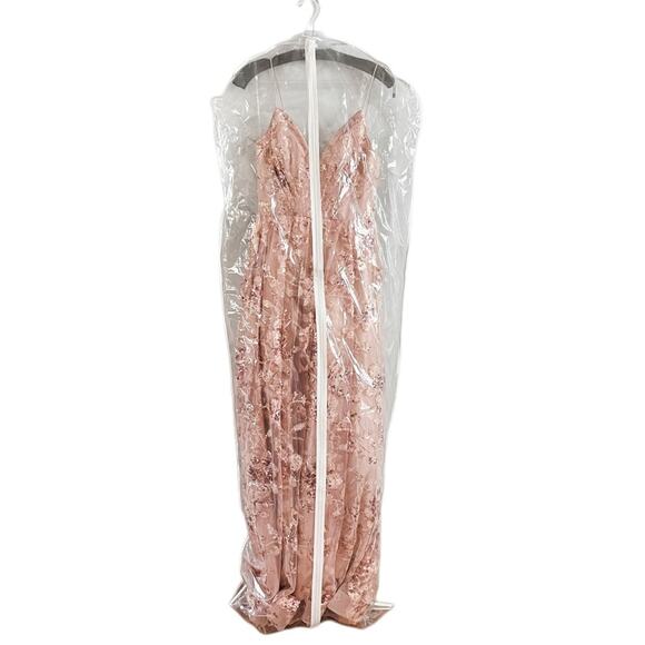 Cinderella Divine | Dusty Rose Pink Sleeveless Deep-V Formal Sequin Sparkle Gown - Picture 5 of 11